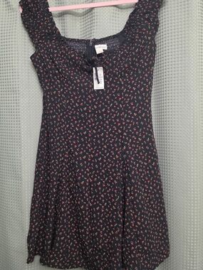 Aeropostale Black Mini Dress with Red Floral Print